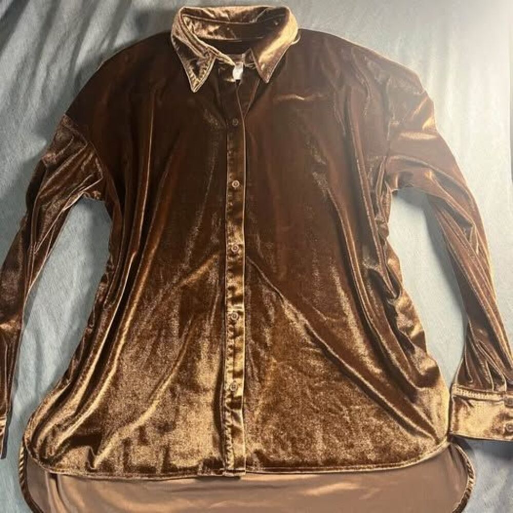 Hutch Velvet Button-Down Shirt Size Small $158